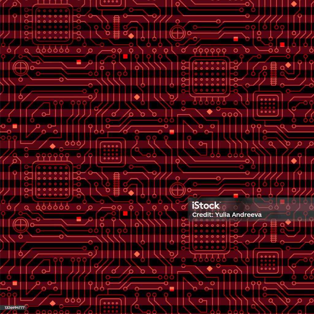 Computer Pattern Rim Seamless Copper Pattern From A Computer Microcircuit Stock Illustration ...