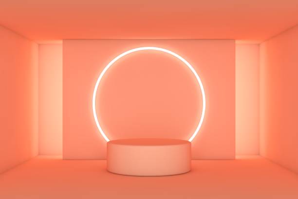 istock Podium and minimal abstract background, 3d rendering geometric shape, Stage for awards on website in modern. Empty product stand. 1326497109
