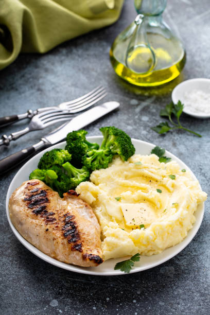 istock Healthy and filling dinner with grilled chicken breast 1326497406