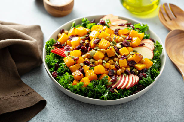 istock Winter or fall salad with kale and butternut squash 1326498577