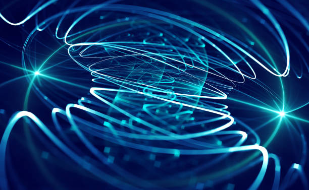 футуристическая абстрактная технология swirl pixel light painting туннель спираль спираль вихревой паттерн синусоида радио объектив вспышка мозгова� - disco lights audio стоковые фото и изображения