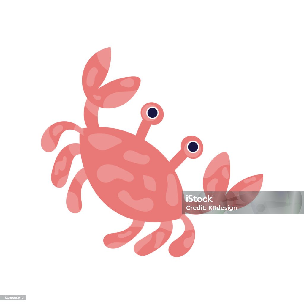Ilustración de Kawaii Crab Anima Vida Marina y más Vectores de Derechos de Agua - Agua, Animal, Cangrejo -