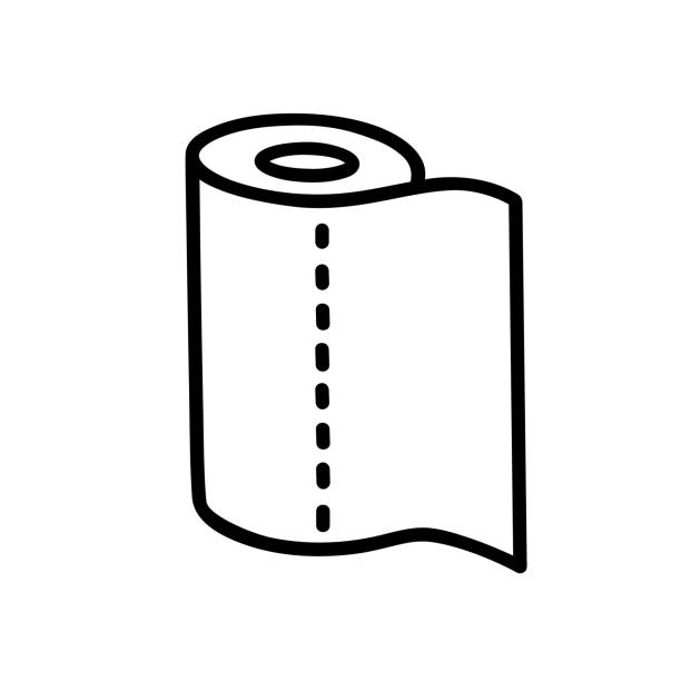 Paper Towel Doodle 5 Vector illustration of a hand drawn paper towel roll against a white background. paper towel stock illustrations