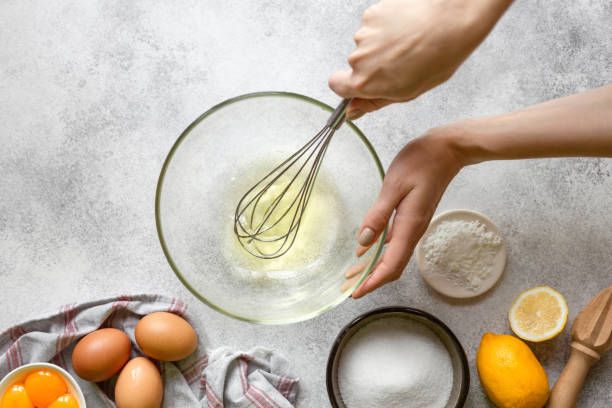 istock Process of making french meringue. Whipped eggs. 1326505809
