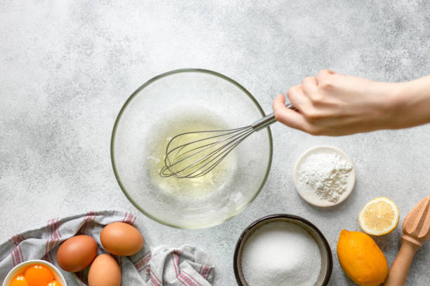 istock Process of making french meringue. Whipped eggs. 1326505811