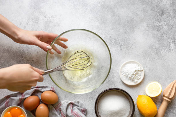 istock Process of making french meringue. Whipped eggs. 1326505812