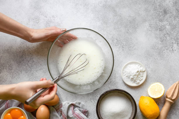 istock Process of making french meringue. Whipped eggs. 1326505814