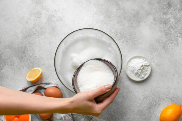 istock Process of making french meringue. Whipped eggs. 1326505821