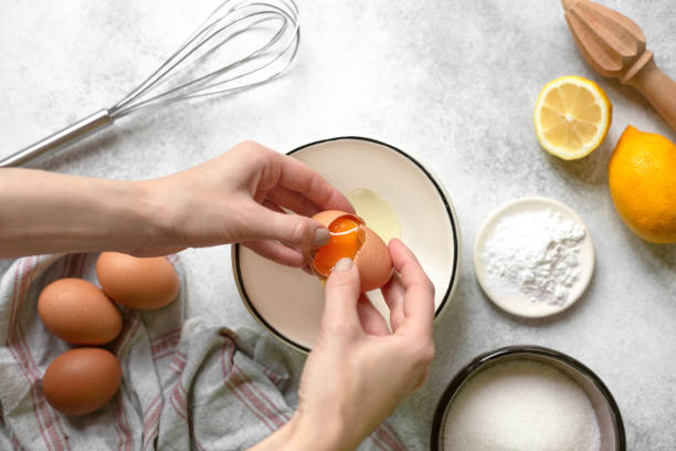 istock Process of making french meringue. Whipped eggs. 1326505848