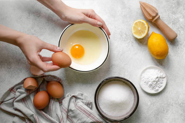 istock Process of making french meringue. Whipped eggs. 1326506049