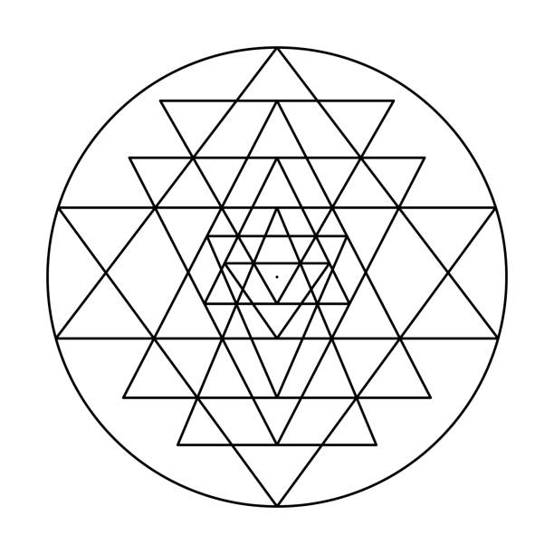 Nine Interlocking Triangles Of Sri Yantra Shri Yantra Or Shri Chakra Stock  Illustration - Download Image Now - iStock