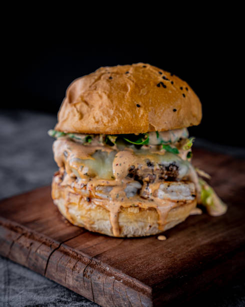 istock Tasty shrimp and beef burger 1326520290