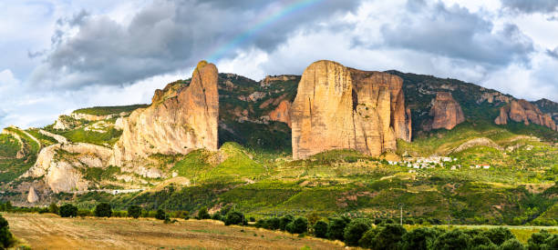 istock Rainbow above the Mallos de Riglos in Huesca, Spain 1326521976