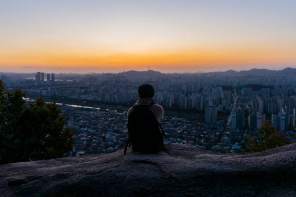 istock the sunset from the mountain was very beautiful. 1326539280