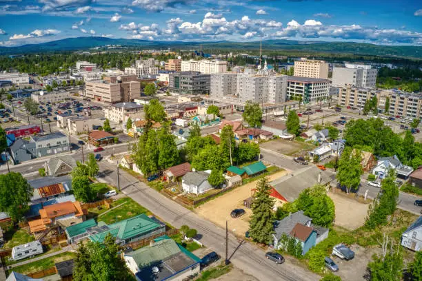 Photo of Aerial View of the Fairbanks, Alaska Skyline during Summer