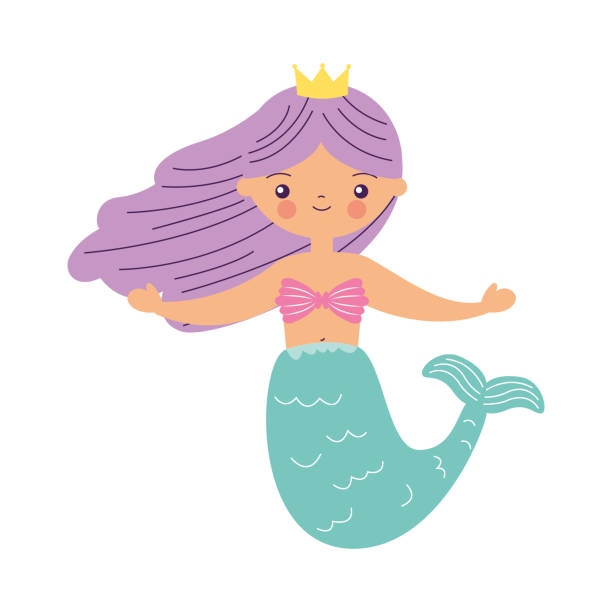 Mermaid Cartoon Stock Photos, Pictures & Royalty-Free Images - iStock