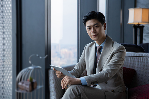 Asian handsome businessman portrait
