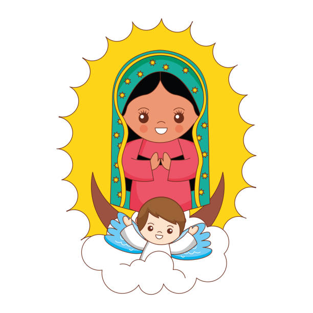Holy Mary Cartoon Stock Illustration - Download Image Now - Virgin Mary,  Jesus Christ, Adult - iStock