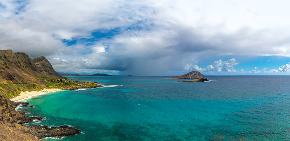 Makapu Beach Panoramic view  in Hawaii