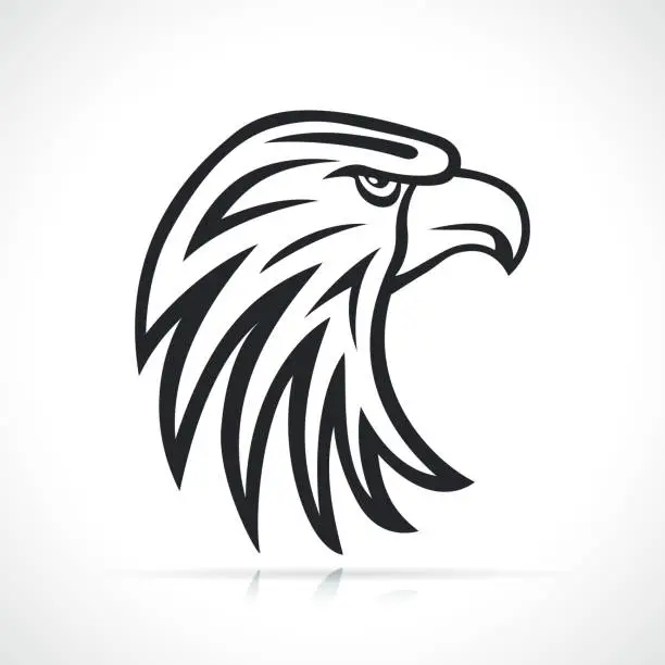 Vector illustration of eagle head black and white