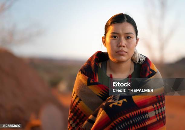 Serious Navajo Woman Looking At Camera Stock Photo - Download Image Now - Indigenous Peoples of the Americas, Indigenous North American Culture, Serious
