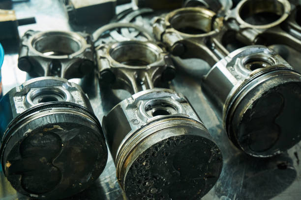 istock the part of a car engine that is placed on a table 1326555453