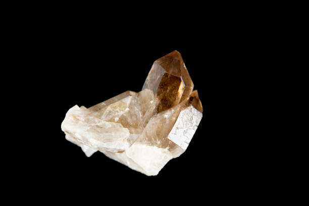istock Smoky quartz gemstone on a black background 1326556367