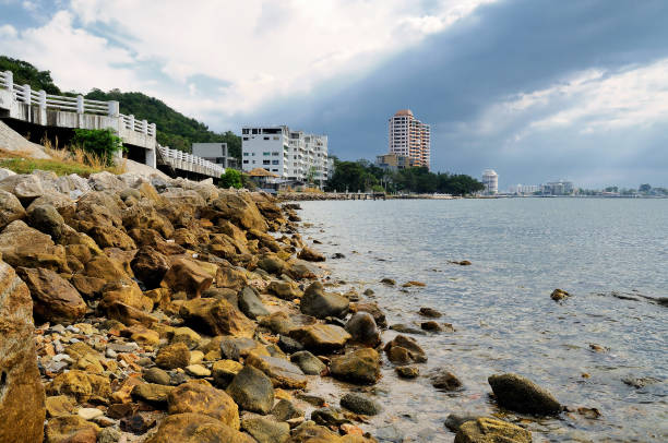 istock Khao Sam Muk sea view, Bang Saen and light evening 1326562926