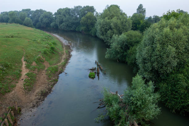 istock River Dniester in the morning before sunrise in summer 1326571009