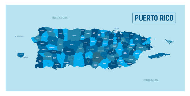 Puerto Rico country, Island political map. Detailed illustration with isolated regions, islands, departments and cities easy to ungroup. Puerto Rico country, Island political map. Detailed illustration with isolated regions, islands, departments and cities easy to ungroup. puerto rico stock illustrations