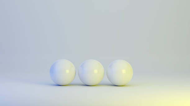 istock Three white spheres on a white background as 3D illustration 1326574394