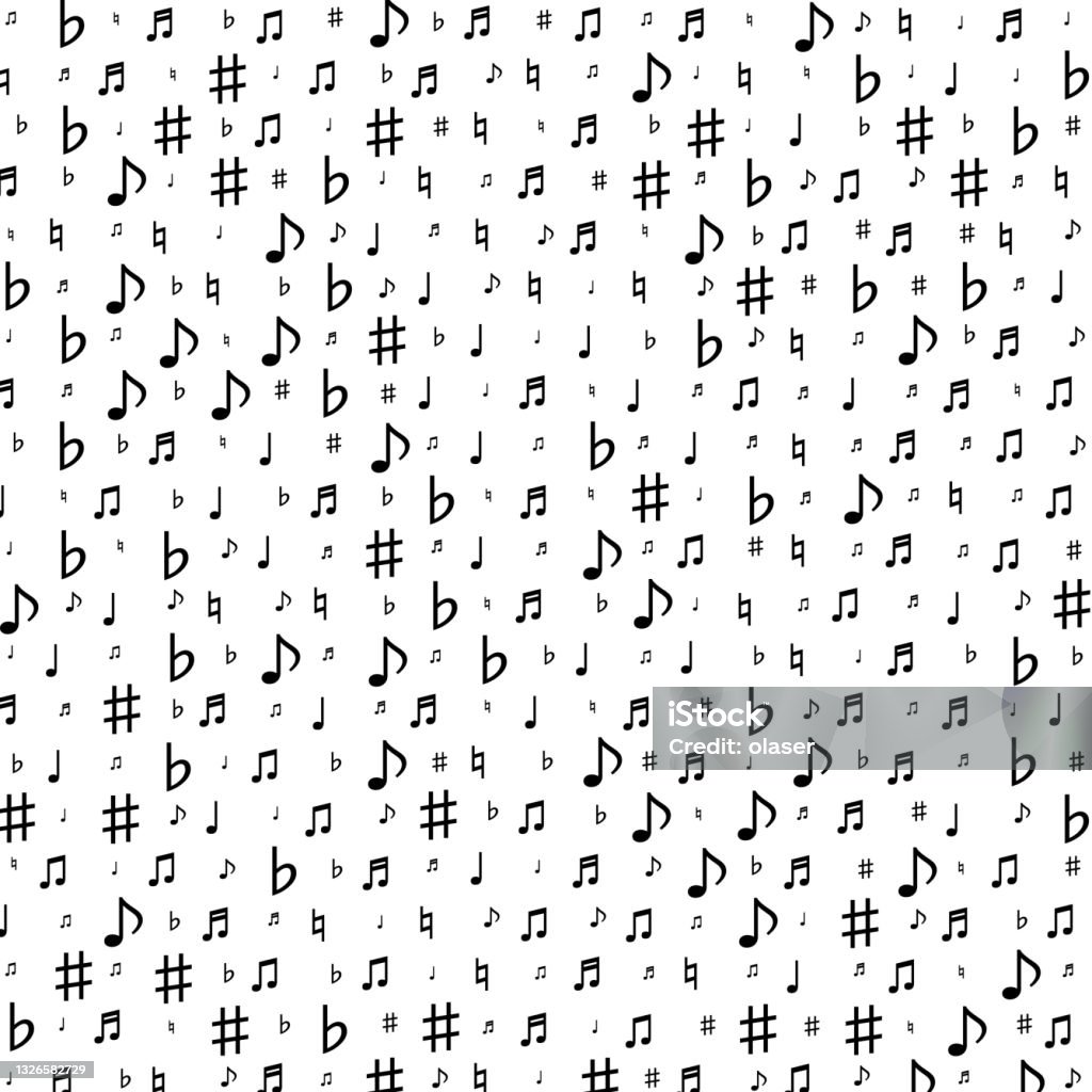 Random Singing Note Musical Notes In Pattern Random Symbol Size Stock Illustration ...