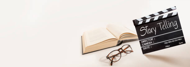 istock Storytelling, text title on the film slate, Screenwriting concept. 1326583187