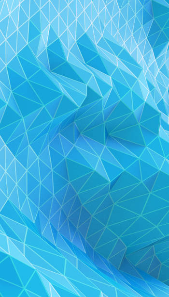 istock Abstract Background futuristic Digital wireframe wave Vertical Concept and online connection concept with Origami Paper art on blue. banner, website, Copy Space,website,digital-3d Rendering 1326607369