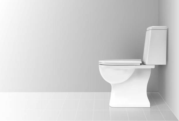 istock White toilet bowl in bathroom. Ceramic toilet side view. 1326612444