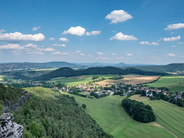 Scenic view over Saxon Switzerland