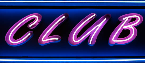 istock Neon glowing signboard of club 1326615018
