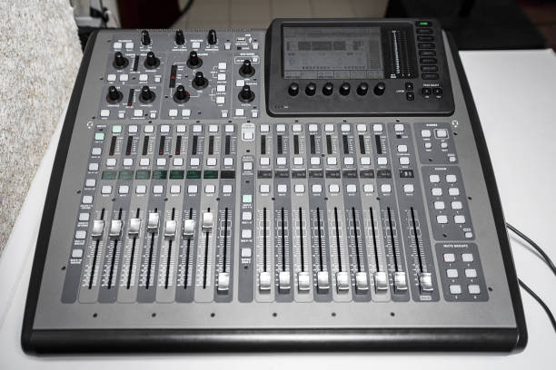 istock Base professional audio mixing console. Sound mixing board. 1326618598