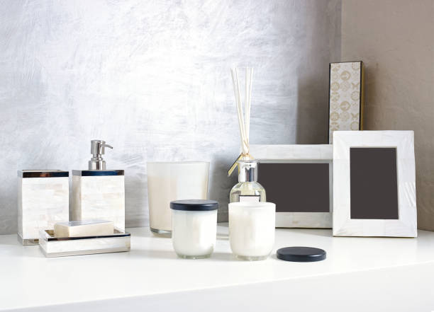 Home accessories and decoration in bathroom
