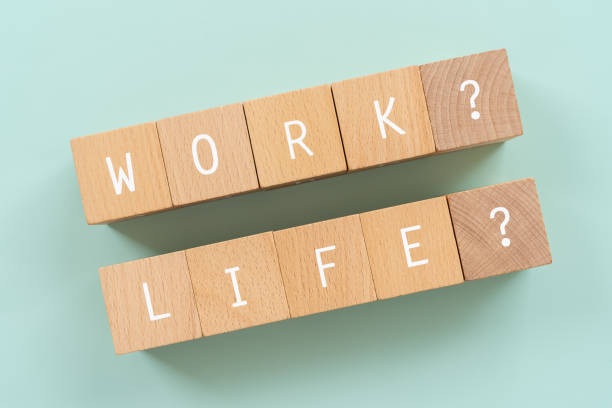 istock WORK? LIFE?; Wooden blocks with 