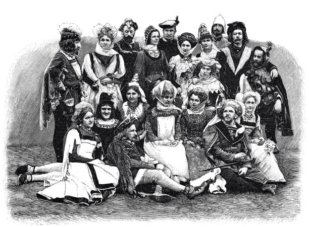istock Celebration in Runkelstein near Bolzano: group of wealthy citizens 1326625590