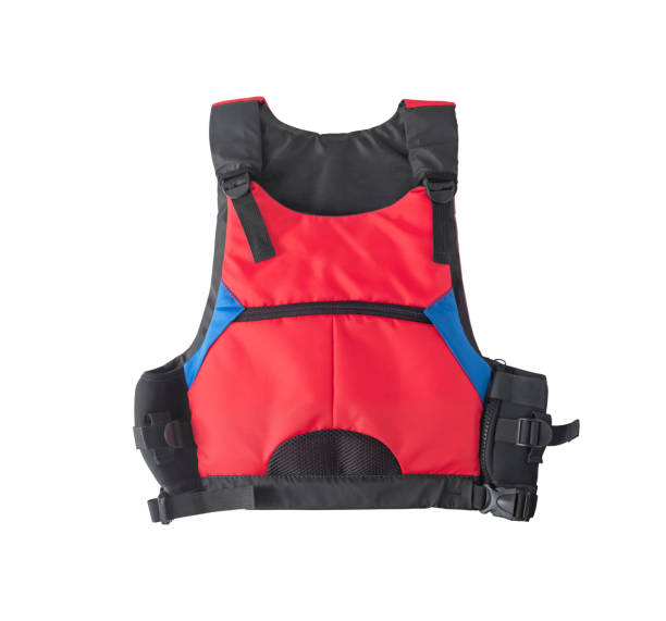 life vest or jacket - life jacket isolated red safety imagens e fotografias de stock