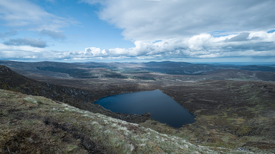 Scenic View Of Heart Shape Lough Ouler, Tonelagee Mountain, Wicklow County, Ireland