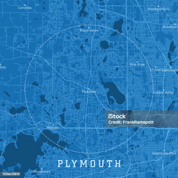 プリマスmn都市ベクトルロードマップ青いテキスト ミネソタ州のベクターアート素材や画像を多数ご用意 ミネソタ州, アメリカ合衆国