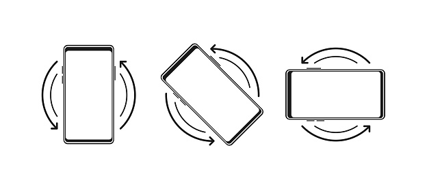 Mobile Rotate Button Rotate Mobile Phone Turn Your Device Device Rotation Symbol Vector ...
