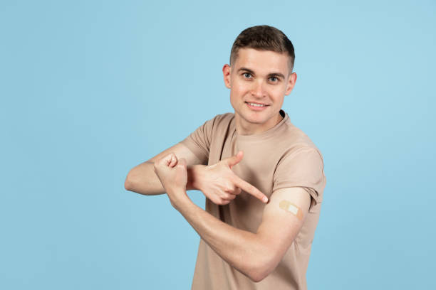 istock Portrait of young Caucasian man posing isolated over blue studio background with copyspace for ad. Concept of human emotions 1326642365