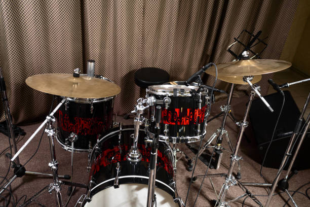 istock The drum kit is on the stage at the rehearsal base. 1326644269