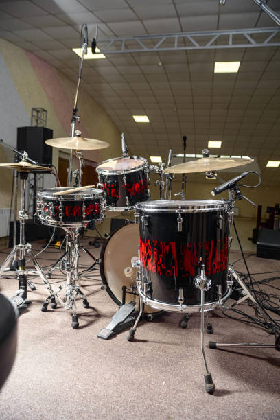 istock The drum kit is on the stage at the rehearsal base. 1326644281