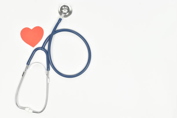 istock Top view of stethoscope and heart shape on white 1326646899