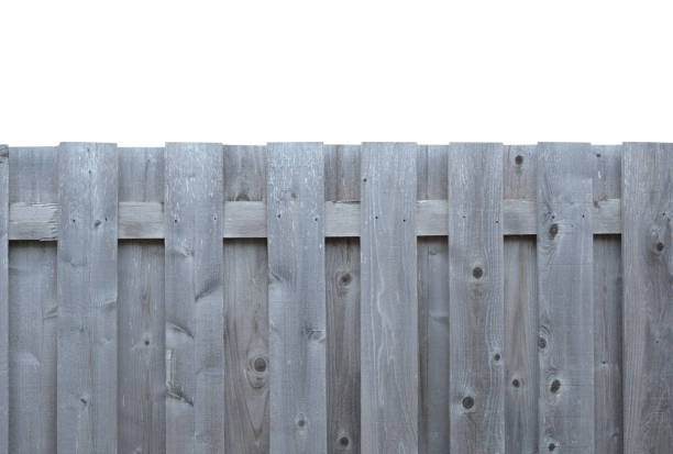 istock wooden fence isolated white 1326648382